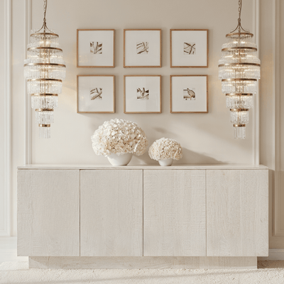 Zenica Luxury Whitewash 4 Door Sideboard Furniture 
