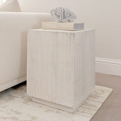 Zenica Luxury Whitewash Side Table Furniture 