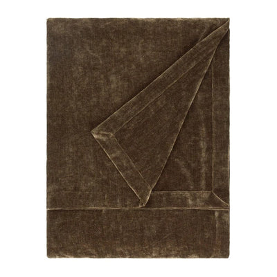 Zephyr Chocolate Brown Heavy Chenille Velvet Throw Textiles 