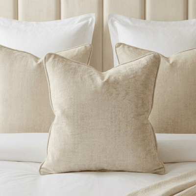Zephyr Cream Heavy Chenille Velvet Cushion- 50x50cm 