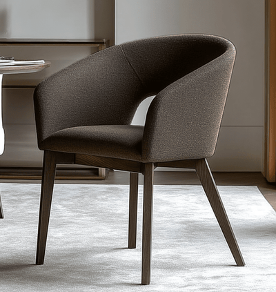 Zeva Brown Textured Fabric Dining Chair Furniture 