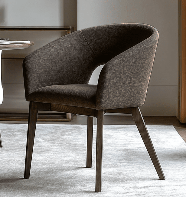 Zeva Brown Textured Fabric Dining Chair Furniture 