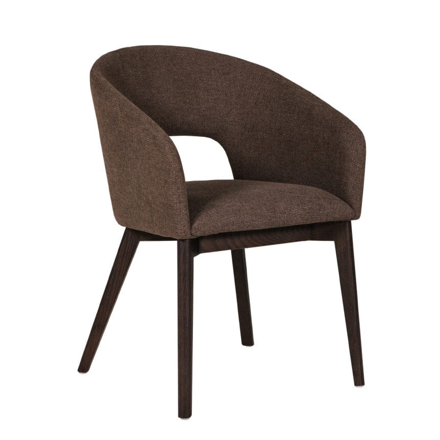 Zeva Brown Textured Fabric Dining Chair Furniture 