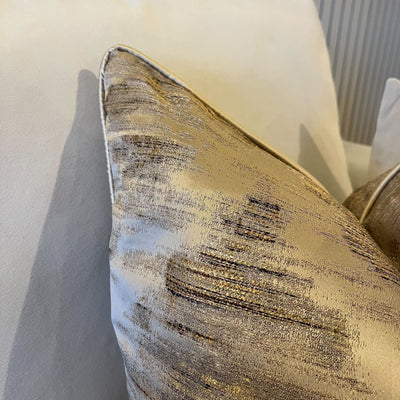 Zirconium Golden Topaz Metallic Patterned Cushion Cover - 50x50cm Textiles 