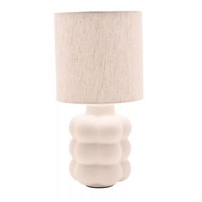 Zora Cream Ceramic Bobble Table Lamp Lighting 