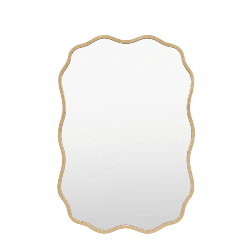 Zosia Antique Gold Wavy Edge Rectangular Wall Mirror Accessories 