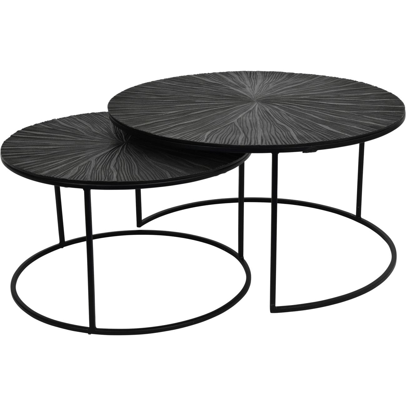 Zosia Black Set of 2 Nested Coffee Tables Furniture 