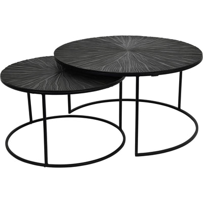 Zosia Black Set of 2 Nested Coffee Tables Furniture 
