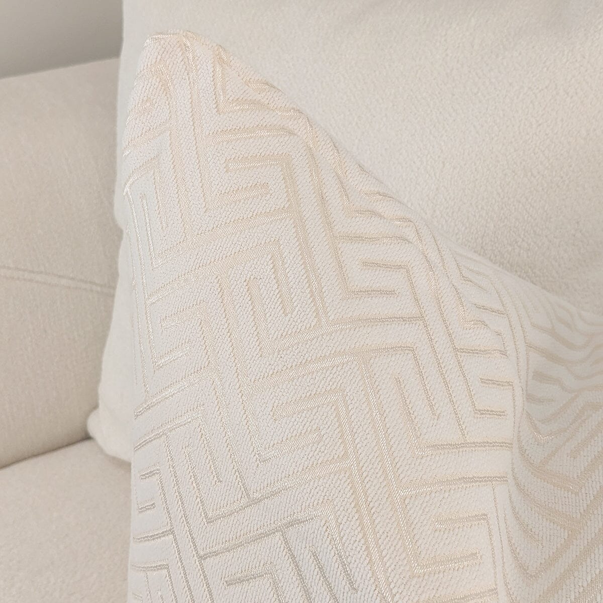 Zosia Cream & Gold Stitched Geometric Cushion Cover - 50x50cm Textiles 