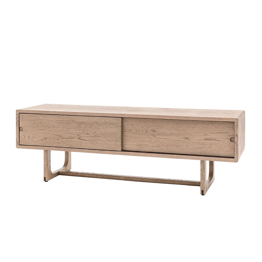 Zyra Smoked Oak Wooden 2 Door Media Unit Furniture 