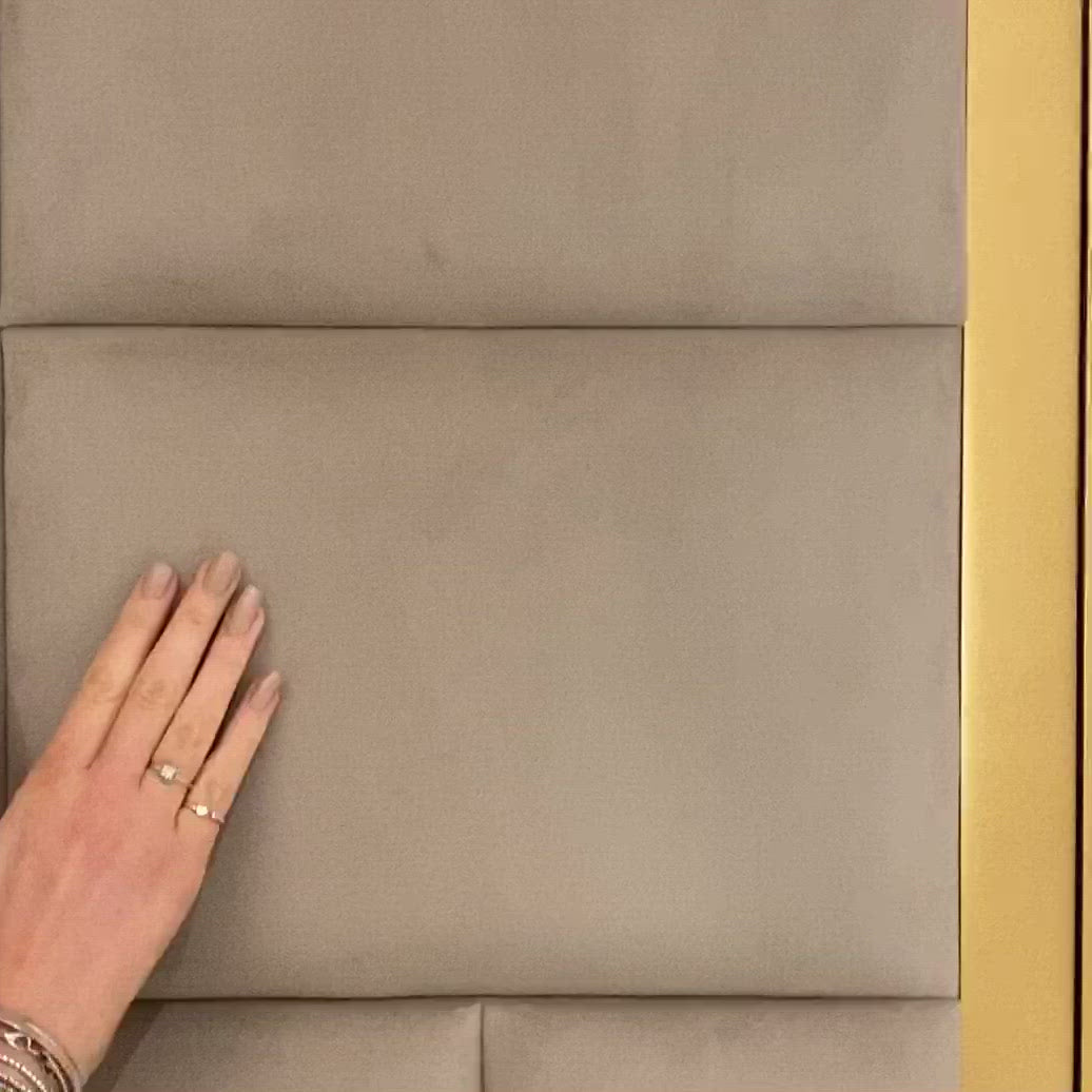 Kensington Mink & Gold Premium Abstract Headboard
