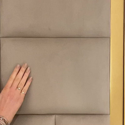 Kensington Mink & Gold Premium Abstract Headboard