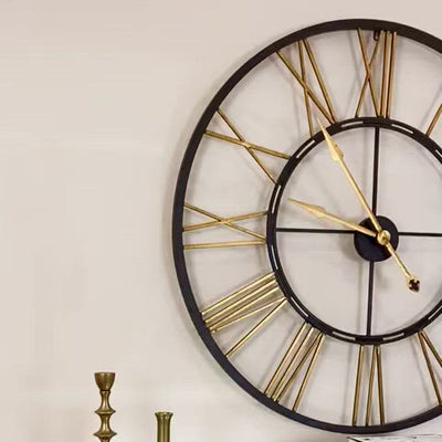 Tamra XL Black & Gold Wall Clock