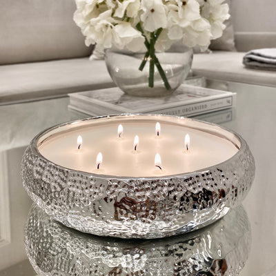 Aeolian Large 7 Wick Silver Scented Candle Candle 