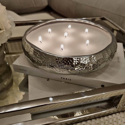 Aeolian Large 7 Wick Silver Scented Candle Candle 