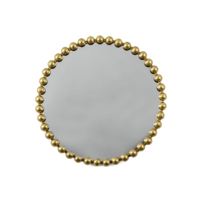 Allure Gold Round Beaded Wall Mirror Mirror 