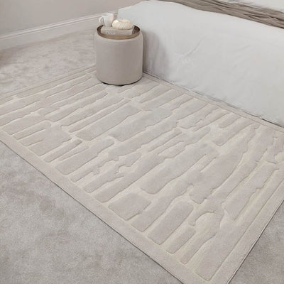 Amore Ivory Textured Abstract Rug Rug 