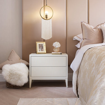 Amur Ivory Premium Wide Bedside End and Side Table 