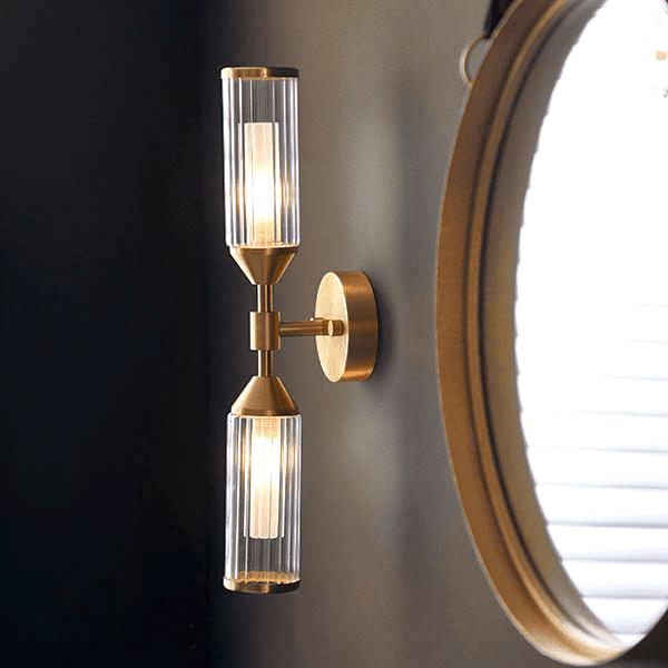 Apollo Gold & Glass Double Wall Light Lighting 
