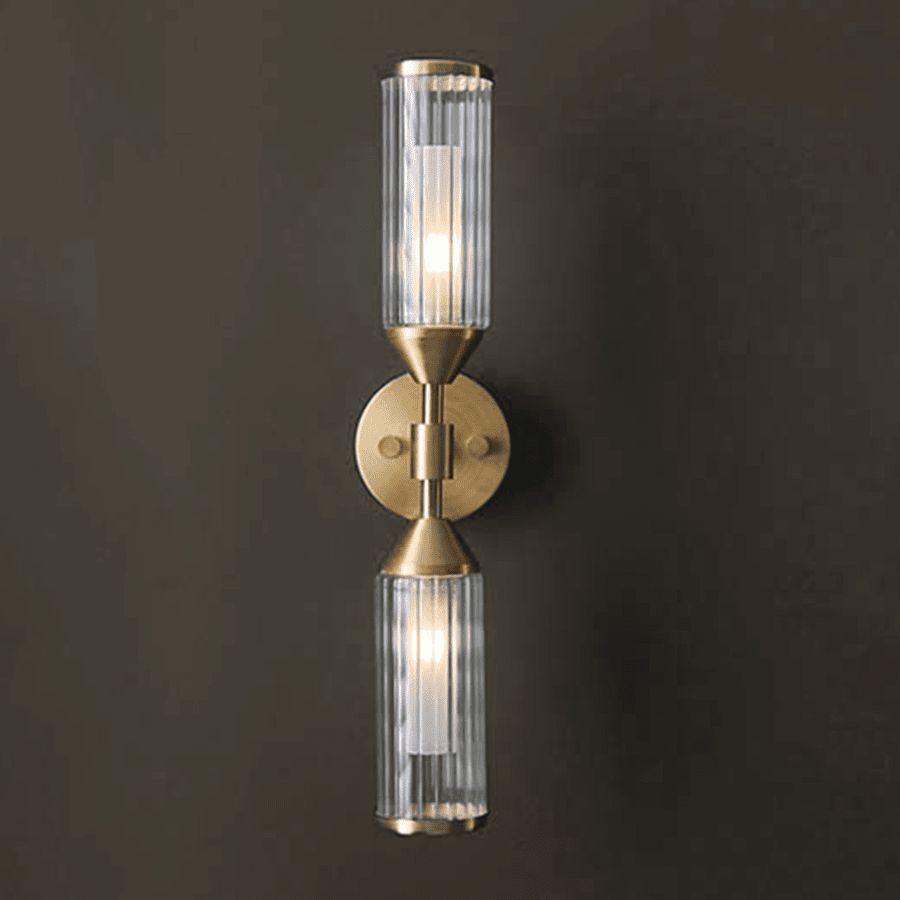 Apollo Gold & Glass Double Wall Light Lighting 