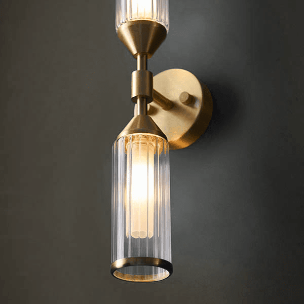 Apollo Gold & Glass Double Wall Light Lighting 