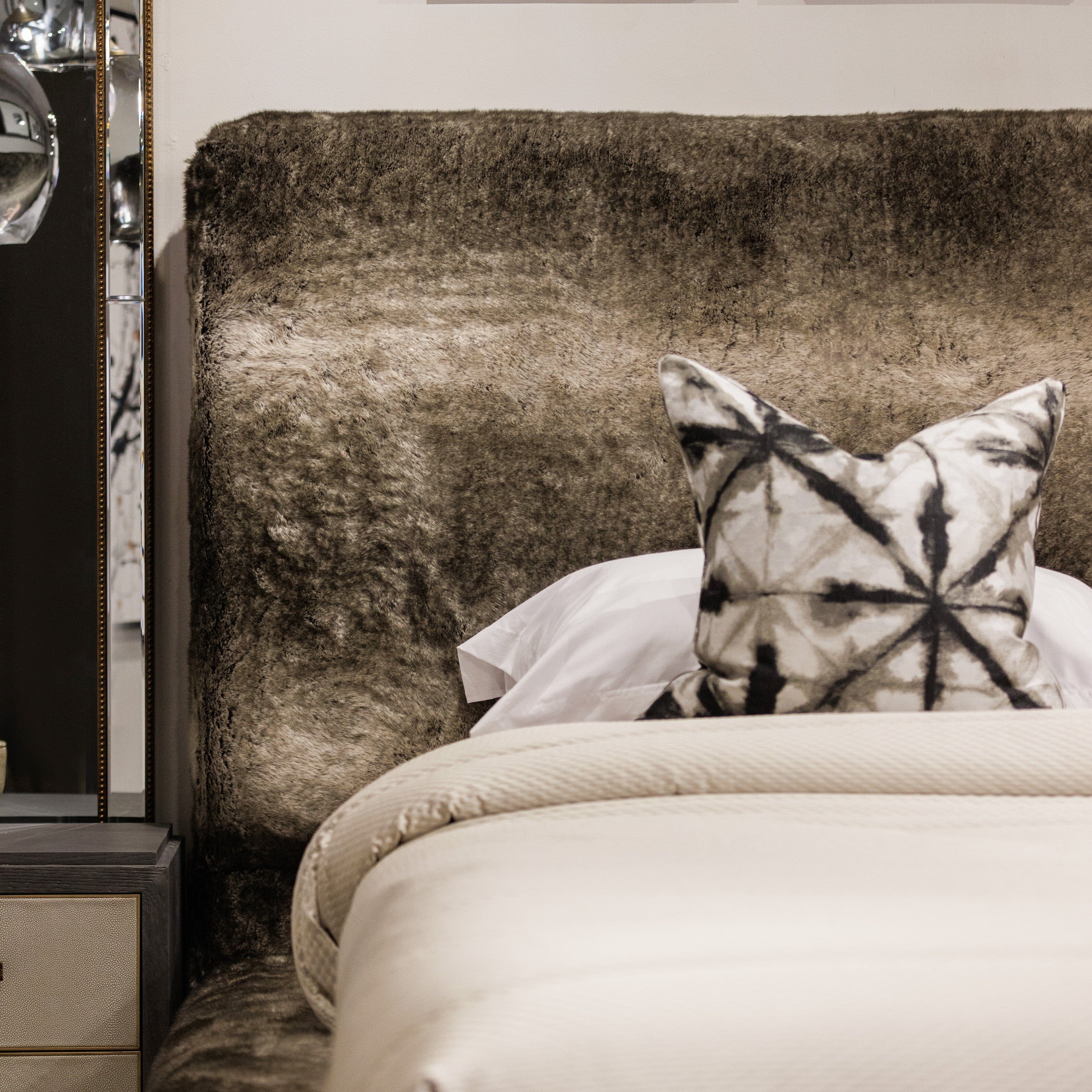 Arctic Wolf Luxury Chunky Faux Fur Bed Made to Order Bed 