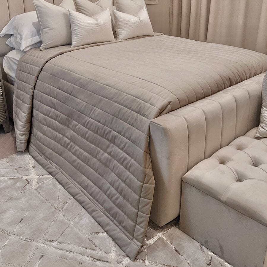 Ari Mink Luxury Quilted Velvet Bedspread Bedding 