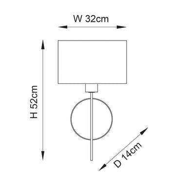 Astella Gold Leaf Wall Light with Mink Shade Lighting 