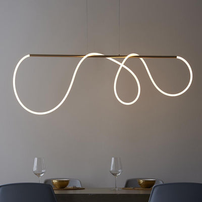 Azariah Gold Abstract Linear Pendant Ceiling Light Lighting 