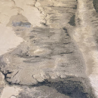 Glacial Cream & Grey Marble Wash Velvet Rug
