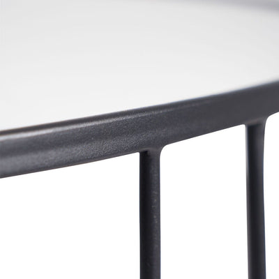 Barrafina Black Metal Half Moon Console Table with Mirrored Top Furniture 