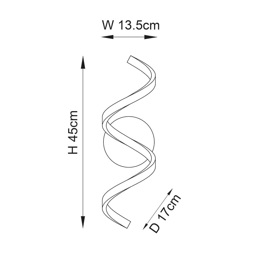 Black LED Twisted Outdoor Wall Light Lighting 