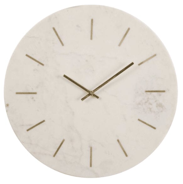 Brynlee Marble & Gold Round Wall Clock Accessories 