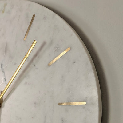 Brynlee Marble & Gold Round Wall Clock Accessories 
