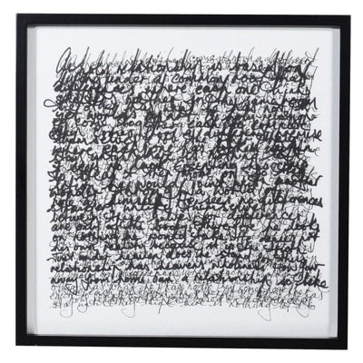 Carter Scribbles Framed Monochrome Wall Art - 80 x 80cm Art 