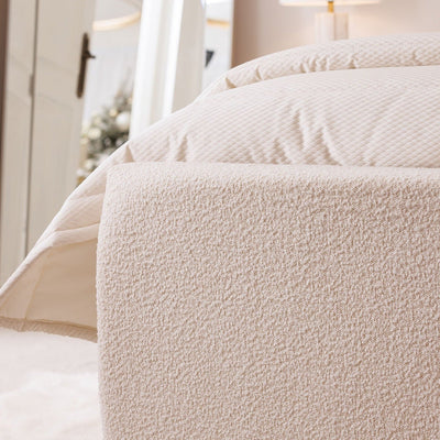 Cascade Cream Boucle Luxury Panelled Bed Bed 