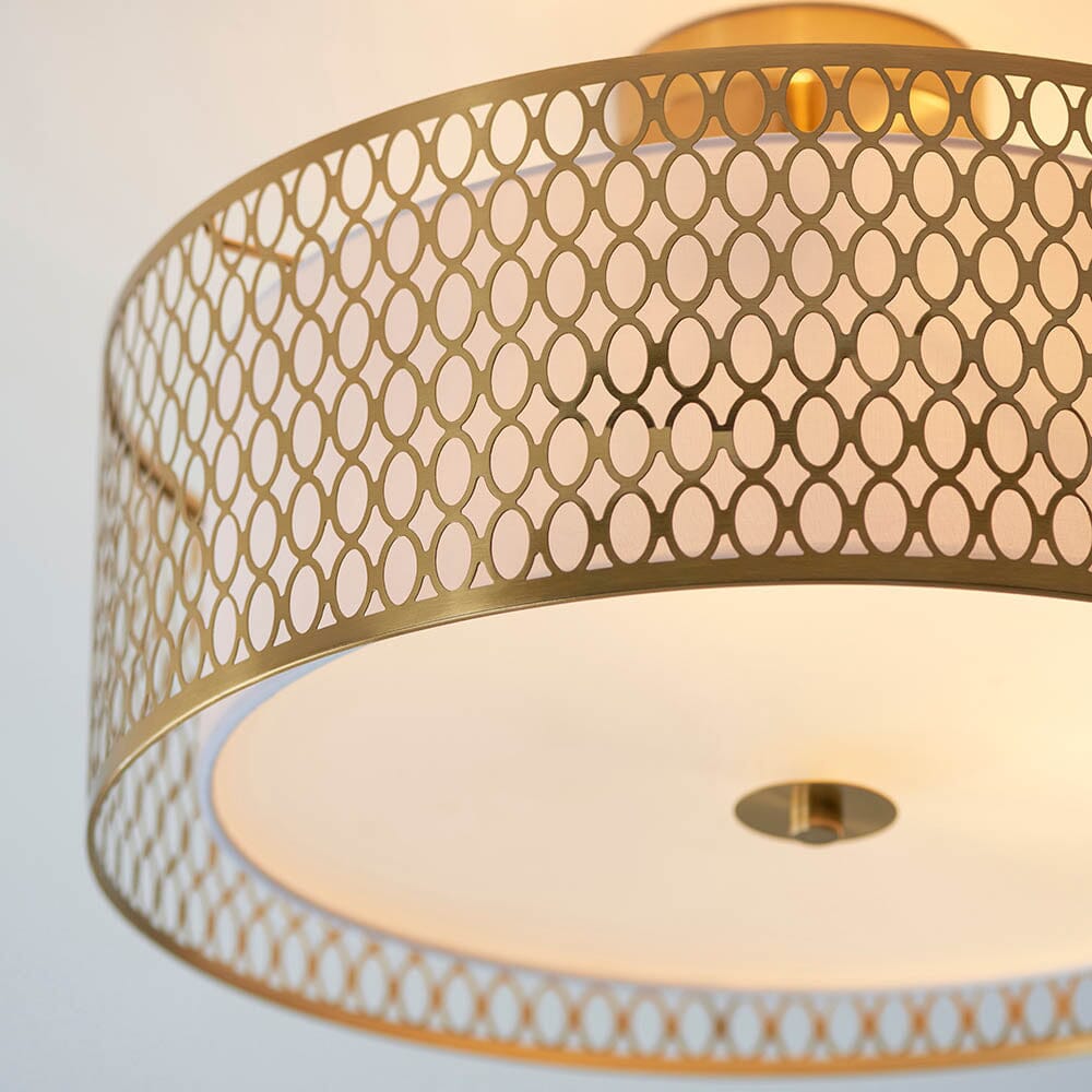 Centrico Gold 3 Light Flush Ceiling Light Lighting 