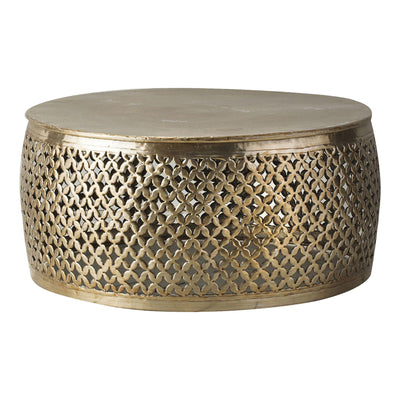 Duvali Gold Round Coffee Table Coffee Table 