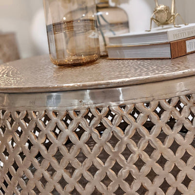 Duvali Gold Round Side Table End and Side Table 