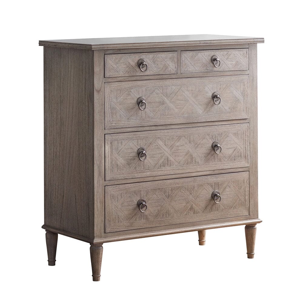 Elysium Natural Wood 5 Drawer Chest Furniture 