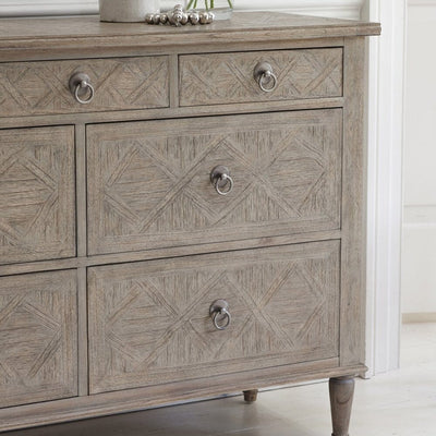 Elysium Natural Wood 7 Drawer Chest Furniture 