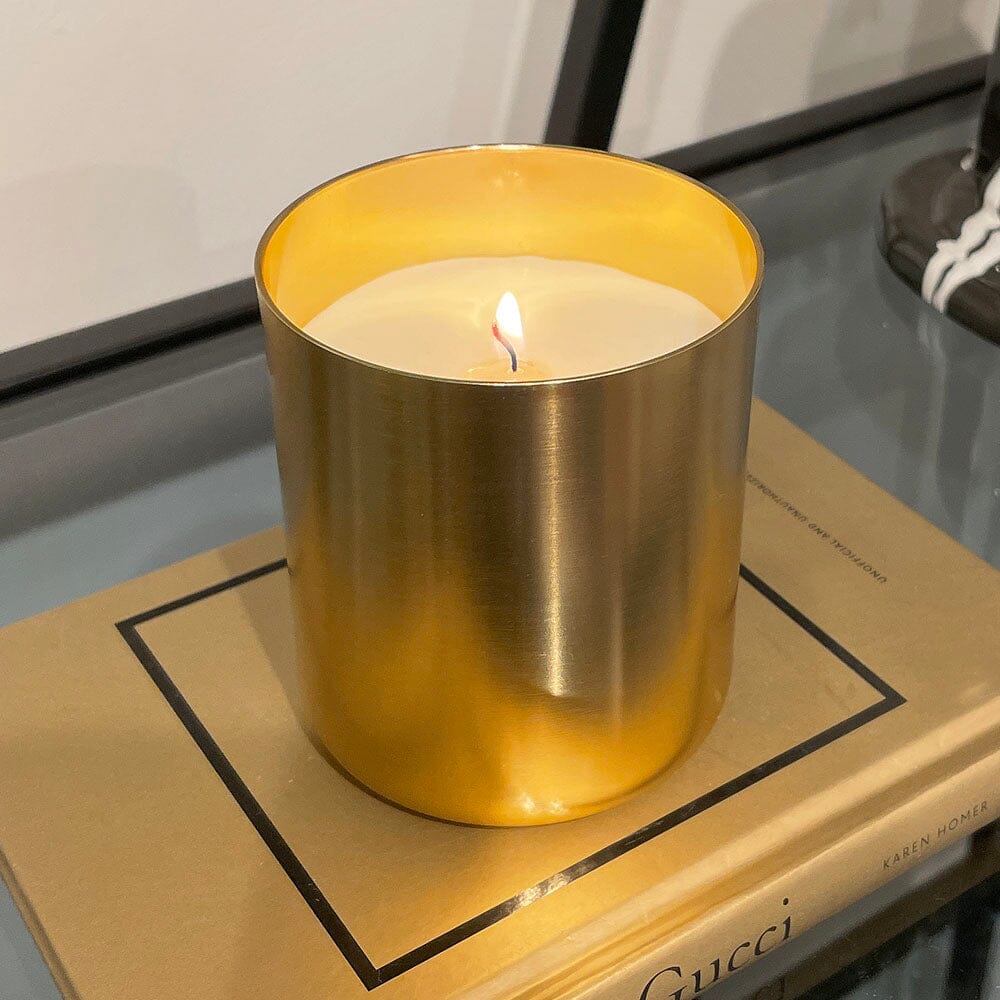 Epiphany White Sandalwood Scented Gold Candle Accessories 