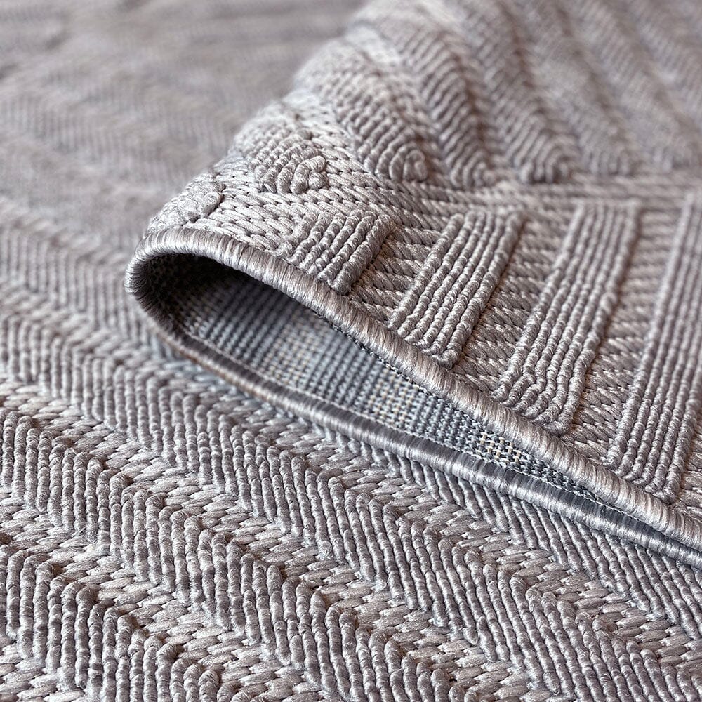 Fensham Grey Geometric Indoor / Outdoor Rug Textiles 