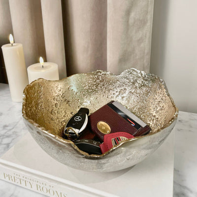 Forna Two Toned Silver & Gold Abstract Bowl Accessories 