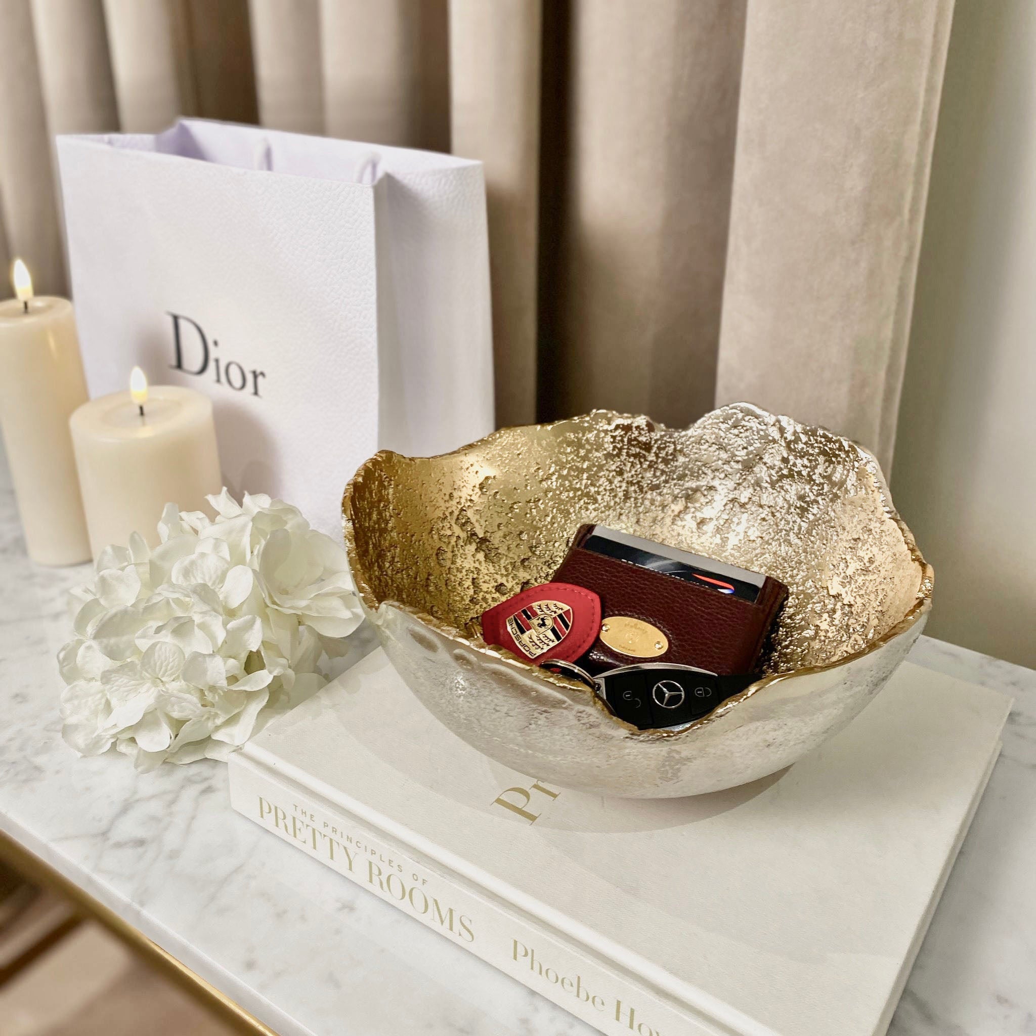 Forna Two Toned Silver & Gold Abstract Bowl Accessories 