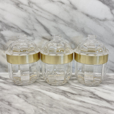 Gianna Small Acrylic Canister with Gold Rim - Set of 3 Kitchen 