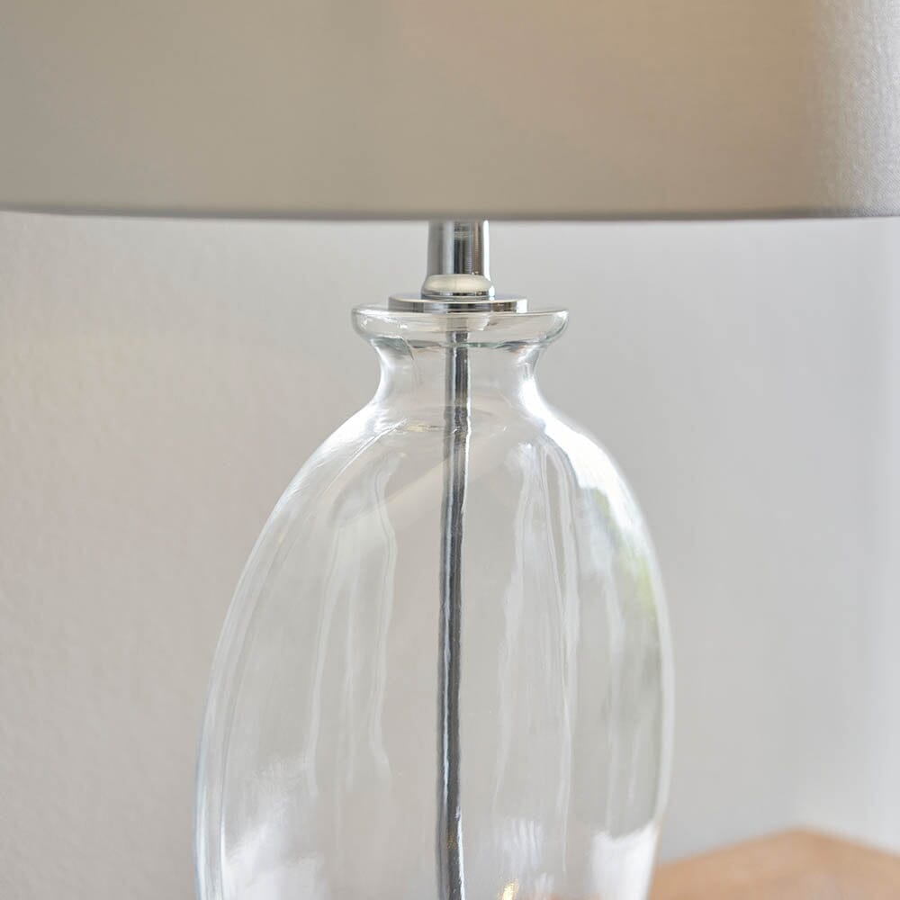 Hiero Glass & Silver Table Lamp Lighting 