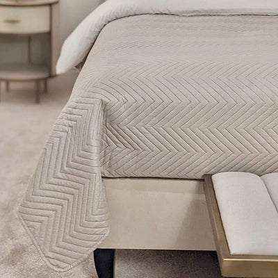 Hugo Ivory Quilted Bedspread Bedding 