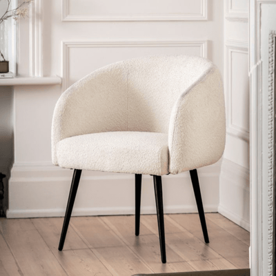 Isola Boucle Cream & Black Accent Chair Chair 