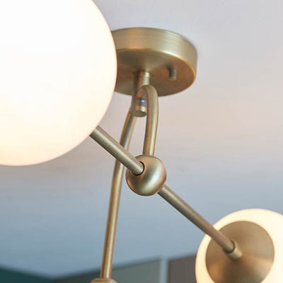 Juniper Semi Flush Antique Brass Ceiling Light Lighting 